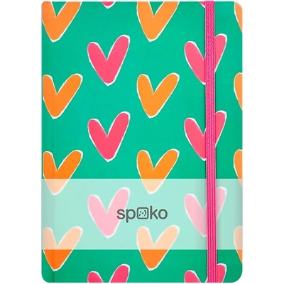 Spoko Тефтер с линийка spoko a/5 96 страници с гумена твърда корица малко сърце s081510203 (s081510203)