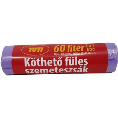 TUTI Vrecia na odpadky s uškom 60 l 16 ks 9µm fialová