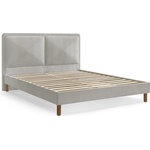 Bobochic Сиво тапицирано двойно легло 140x190 cm тапицирано с включена подматрачна рамка Mara - Bobochic Paris (8814)