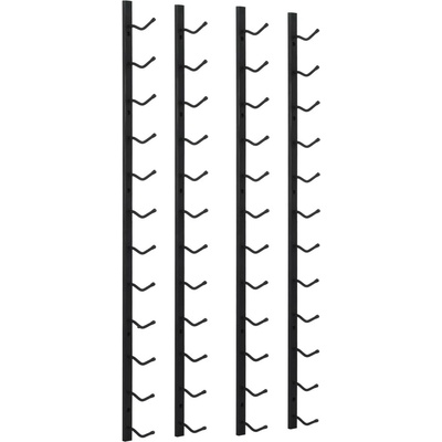 vidaXL Nástenný stojan na víno na 12 fliaš 2 ks čierna liatina