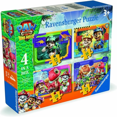 RAVENSBURGER Tlapková patrola Dinosaurie film 4v1 12,16,20,24 dielov