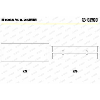 Miska ložiska kľukového hriadeľa GLYCO H1065/5 0.25mm