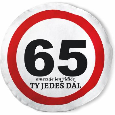 Impar koulatý polštář Ty jedeš dál – 65 let (KULATY-POLSTAR-TY-JEDES-DAL-65)