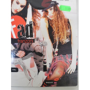 Черен чорапогащник с червени и лилави целувки - 40 den