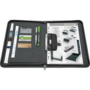 WEDO Папка за конференции, А4, полиестер, 2 пръстена, WEDO "College", сива 058352412 (058352412)