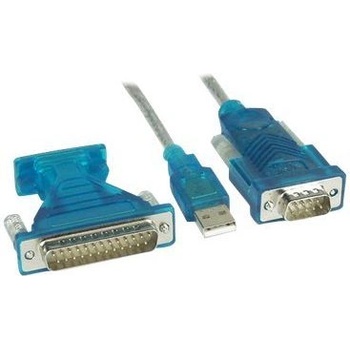 InLine 4043718014699 адаптер за видео кабел 1, 8 м USB Тип-A D-Sub (DB-9) Син, Прозрачен, Бяла (33396) (33396)