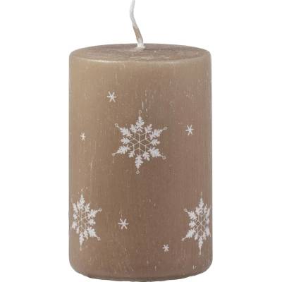 Unipar Тъмнобежова свещ , време на горене 18 ч. Ice Natur - Unipar (Ice Natur Light Brown Pillar 50x75)