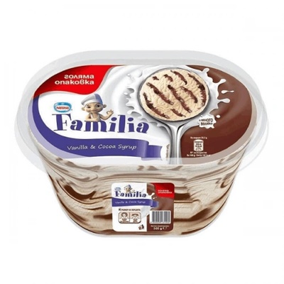 Сладолед Familia какао с бисквитки и лешници Nestle 433гр