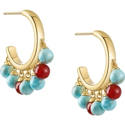 JAY náušnice Azure Island tyrkys achát stříbrné zapínání JAY-0117-ZS51328 Tyrkysová