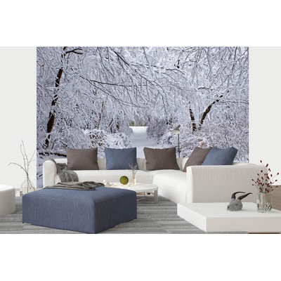 DIMEX ART Самозалепваща се флизелинова фототапета зимна гора 375 x 250 см