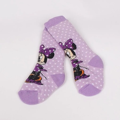 Бебешки термо чорапи в лилаво на точки и Мики Маус