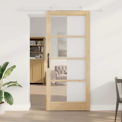 vidaXL Преплъзваща се врата ORKDAL 93 x 211 см Натурално (3332065)
