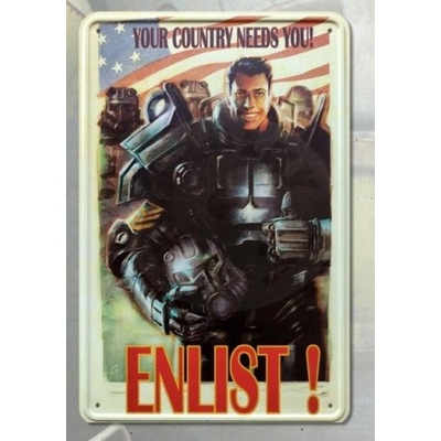 DEVplus Plechová ceduľa Fallout - Enlist