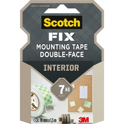 3M Scotch Obojstranná montážna páska do interiéru 19 mm × 1,5 m