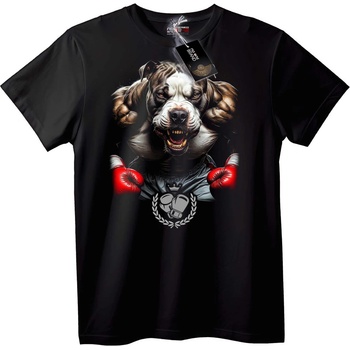 NOONEBRAND Тениска Боксиращ Булдог Шампион - 3XL, Black
