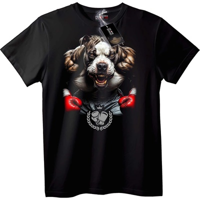 NOONEBRAND Тениска Боксиращ Булдог Шампион - 3XL, Black