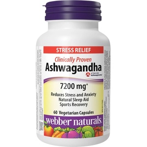 Webber Naturals Ashwagnadha 7200 mg | as KSM-66 [60 капсули]