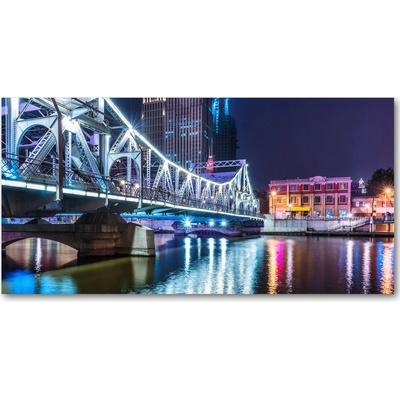 Foto obraz sklo tvrzené Šanghaj most 100x50 cm