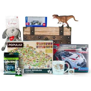 Truhla plná hraček Oskar dětské hračky pro kluky velká sada mix 7ks