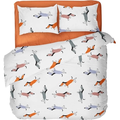 Dilios Двоен спален комплект Доги с един плик 100% памук ранфорс