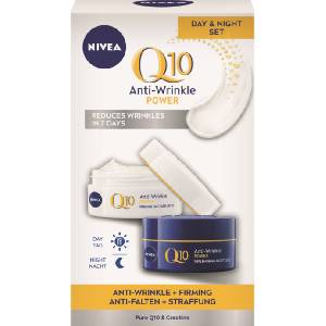 Nivea Q10 Power Комплект против бръчки - Дневен и нощен крем, 2 х 50 ml