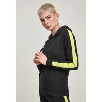 Urban Classics Дамски суичър в черно Urban Classics Ladies Neon Shoulder Stripe Hoody UB-TB3407-02423 - Черен, размер XS