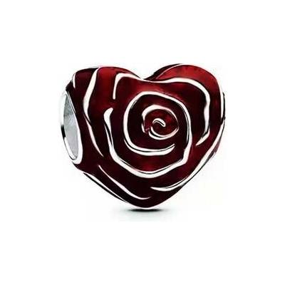 Prosperk Korálek na náramek red rose heart S2520