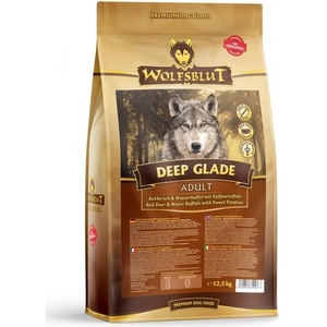 Wolfsblut DEEP GLADE ADULT - Red Deer Meat and Water Buffalo with Sweet Potatoes - храна за кучета БЕЗ ЗЪРНО с Месо от благороден елен, воден бивол и сладки картофи, за средни и едри породи, Германия - 12, 5 кг