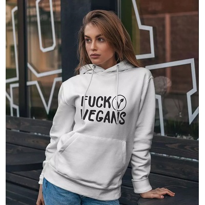 Bullshirt.sk Dámska mikina Fuck Vegans biela