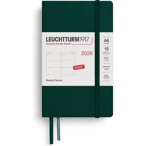Leuchtturm1917 372727 Weekly Calendar Pocket (A6) 2026, Forest Green, English (372727)
