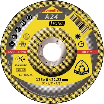 Klingspor A 24 Extra brúsny kotúč lomený 115 x 22.23 mm 188465 10 ks