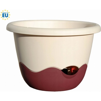 Plastia Květináč Mareta 25 cm slonová kost + vínový