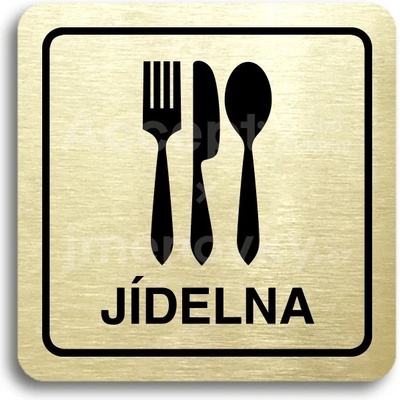 ACCEPT Piktogram jídelna - zlatá tabulka - černý tisk