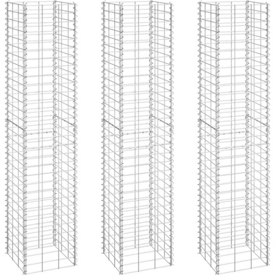 vidaXL Gabionové vyvýšené záhony 3 ks 30 x 30 x 150 cm železo
