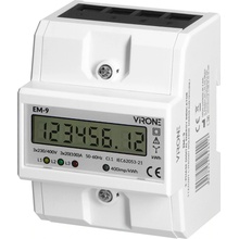 ORNO 3fázový digitální ukazatel energie, 100A, 4 moduly, DIN TH-35mm