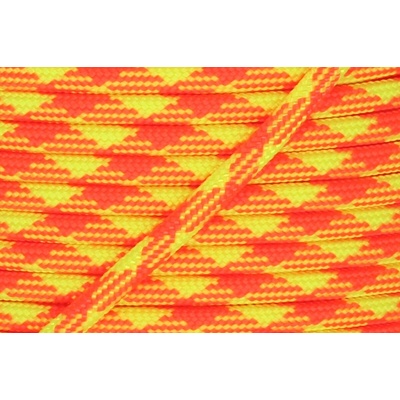 Paracord 550 fluorescentní žlutá x fluorescentní oranžová Jednotka: 50m