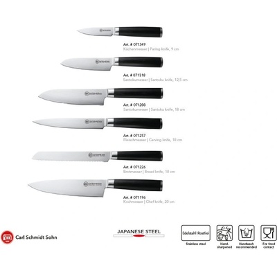 CS SOLINGEN Nůž santoku damascénská nerezová ocel 18 cm KONSTANZ CS-071288