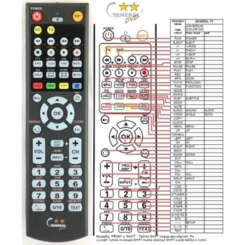 GENERAL UNIVERSUM DVD-DR1035 - съвместимо дистанционно управление на марката General (DVD-DR1035)