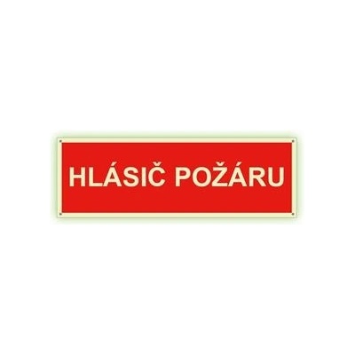 Hlásič požáru text - fotoluminiscenční tabulka s dírkami, plast 2 mm 300x75 mm