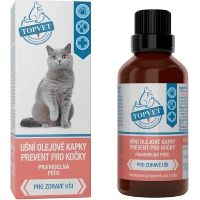 Topvet Ušní olejové kapky prevent pro kočky 50 ml – Zboží Dáma