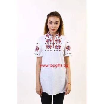 Image 1 of Дамска тракийска риза с къс ръкав