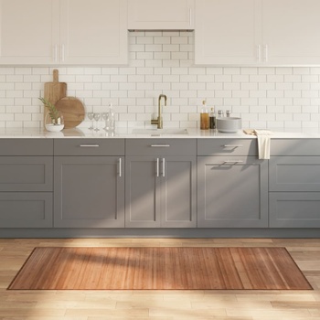 vidaXL Килим, правоъгълен, натурален, 80x200 см, бамбук (376907)