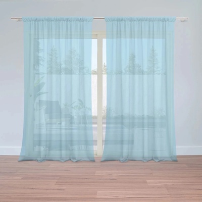 Sablio Záclony Blankytně modrá: 2ks 150x250cm