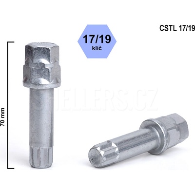 Klíč na kolové šrouby a matice s vnitřním mnohohranem CSTL17/19, hlava 17/19mm