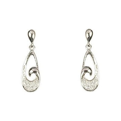 INFINITYSILVER Stříbrné visací náušnice FLEUR se zirkony L436844