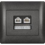 ELMARK Rhyme rj11+rj45 КОНТАКТ ГРАФИТ МЕТАЛИК (11735)