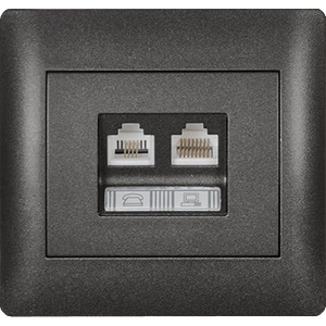 ELMARK Rhyme rj11+rj45 КОНТАКТ ГРАФИТ МЕТАЛИК (11735)