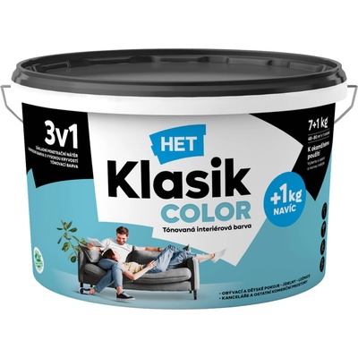 Het Klasik Color malířská barva, 0477 modrý karibik, 7+1 kg