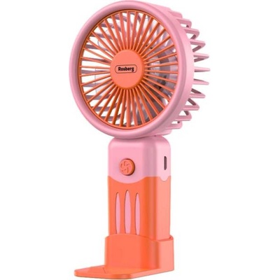 Rosberg Преносим ръчен вентилатор Rosberg R51760M, USB, 2W, 3 скорости, Бутон On/Off, Розов/Оранжев (5R51760MPO)