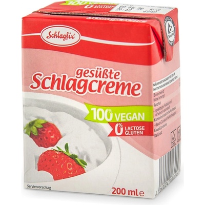 Schlagfix Rastlinná smotana na šľahanie sladená 25% 200 ml